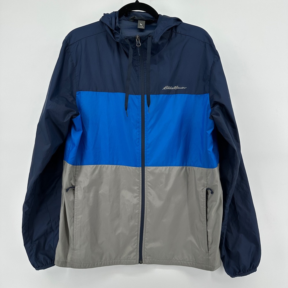 Eddie Bauer Women's D1912114 Gray Softshell Hooded Windbreaker Jacket Size M